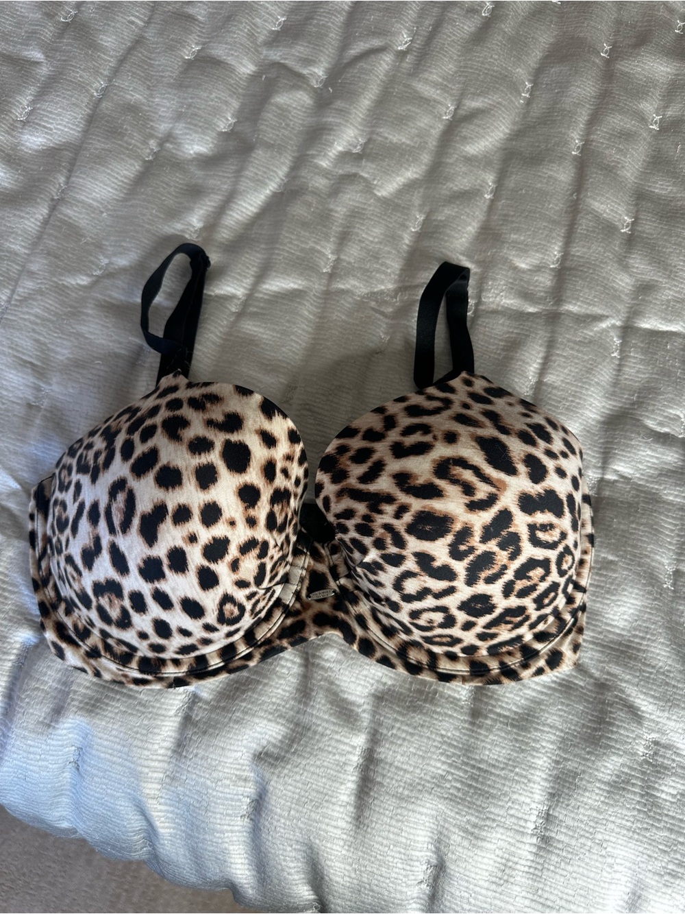 Victoria's Secret Leopard Print Push-Up Bra - Beige & Black